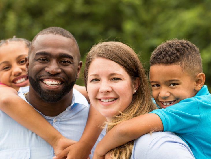 Beautiful diverse family